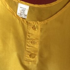 100% Silk fantastyczny słoneczny kolor prosty fason rozporki na bokach - bluzka jedwabna