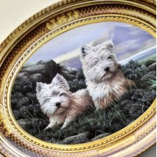 FRANKLIN MINT ❀ڿڰۣ❀ Limited Edition - Nigel Hemming - West Highland White Terrier - In the Heather