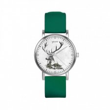 Zegarek mały - Jeleń - silikonowy, zielony