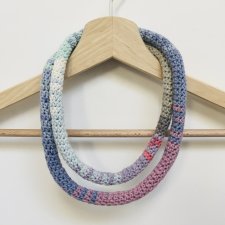 Naszyjnik szydełkowy boho handmade bawełna