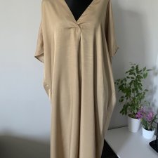 Długa sukienka H&M 42 XL beżowa lejąca