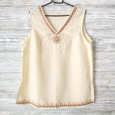 Lniany top boho plus size