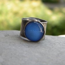 Świetlisty niebieski  - pierścionek
