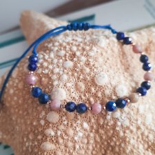 Bransoletka z lapisu lazuli i rodonitu