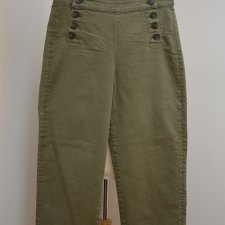 nowe spodnie khaki FatFace 40 wysoki stan szersza nogawka Sailor Wide Leg