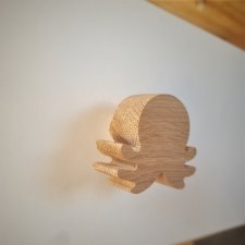 Drewniane gałki do mebli, szuflad, z drewna, gałka, uchwyt z litego drewna, do mebli Ikea, pokój dziecka, ocean, MORSKIE, ośmiornica