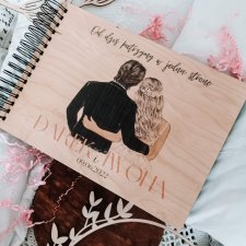 MĄŻ I ŻONA  drewniany  album ślubny księga gości, podziękowania dla rodziców, księga wspomnień