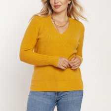 Cienki i ciepły sweter - SWE243 żółty MKM