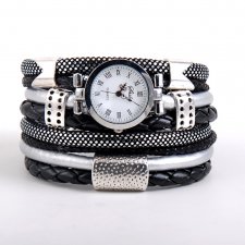 Zegarek-bransoletka czarno-srebrny