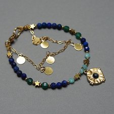 Lapis lazuli, onyks & amazonit - bransoletka /Szlachetna kolekcja/