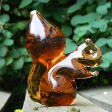 WEDGWOOD squirrel paperweight PRZYCISK DO PAPIERU * RZADKOŚĆ * SZKŁO DEKORACYJNE * szkło herbaciane WIEWIÓRKA figurka