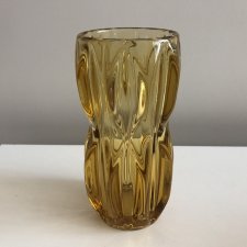 Vintage gruboszklane szkło lane niespotykany fakturowy miodowy wazon