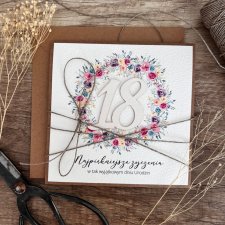 Stylowa kartka na 18 urodziny z życzeniami