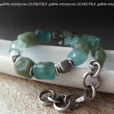 BLUE-OLIVE bransoletka z apatytu i srebra