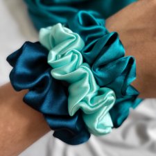 ZESTAW 3 Gumek Scrunchie 100% JEDWAB KOLORY NA PLAŻĘ ;)