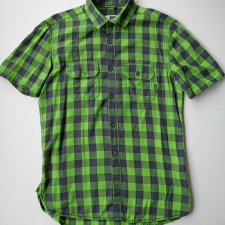 Koszula męska w kratę granatowo-zieloną S