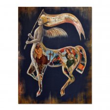 Aniol Taurell, z cyklu Jeźdźcy Anty-apokalipsy, oryginalny obraz ręcznie malowany collage