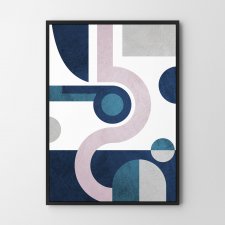 Plakat geometria blue 30x40 cm