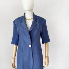 Długa jedwabna marynarka vintage
