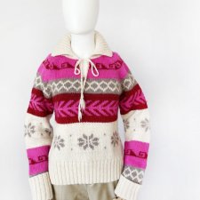 Wzorzysty sweter 100% alpaka