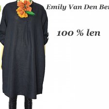 SUKIENKA 100 % LEN EMILY VAN DEN BERGH OVERSIZE