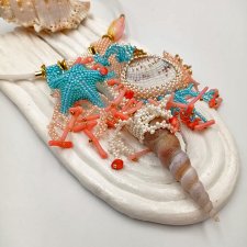 Naszyjnik-choker z koralikami o dowolnym kształcie Naszyjnik z muszli krótki