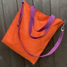 Torba hobo XXL - pomarańcz, fiolet