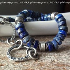 BLUE-SILVER bransoletka z lapisu i srebra