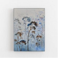 Niebieska łąka - obraz  akwarela