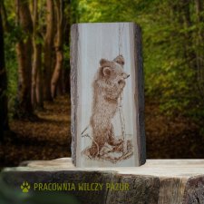 Niedźwiadek, miś - obraz na drewnie, dekoracja drewniana, pirografia