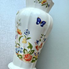 AYNSLEY - Duży wazon ❀ڿڰۣ❀ Cottage Garden ❀ڿڰۣ❀ Delikatna porcelana - Kwiaty i motyle