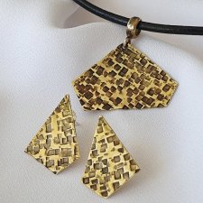 TĘSKNOTA - Mosiężny komplet choker i kolczyki