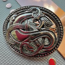 Vintage Norway Dragestil Dragon Brooch Pin ❤ Interesująca broszka ❤