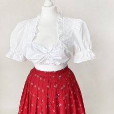 Austriacki crop top krótka koszula vintage