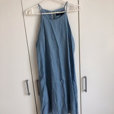 Sukienka MOHITO nowa niebieska na ramiączkach trapezowa letnia halter