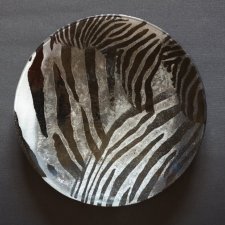 Okrągła szklana patera talerz ZEBRA 37 cm