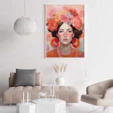 Plakat Dziewczyna kobieta portret kolor 30x40 cm