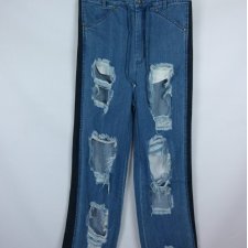 Replica Jeans spodnie dżins proste dziury / M