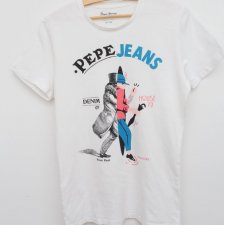 Krok do przyszłości Pepe Jeans T-shirt z printem ciekawy wzór