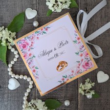 Drewniana kartka z okazji ślubu
