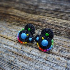 Kolorowe lentinki- kolczyki soutache