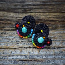 Kolorowe lentinki- kolczyki soutache