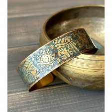 Wyjątkowa, ręcznie robiona bransoletka. Starożytne słońce Majów.
