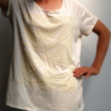 Luisa Cerano, r. 44, 46, t-shirt, długa bluzka z krótkim rękawem, tunika, bawełna, dżety, motyl