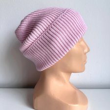 Beanie czapka z wełny merino VARELLA 100% Baby Merino 05 Jasny Róż - od ręki