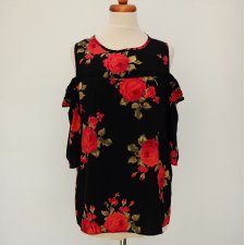DOROTHY PERKINS* fantazyjna bluzka w róże L/XL
