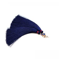 Maxi boho /navy blue - bordoux/  - kolczyki