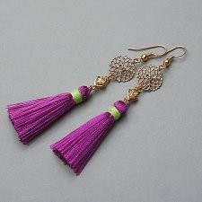 Boho rosette/purple/ - kolczyki