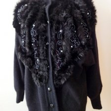 MIRENE - SWETER/KURTKA  WEŁNA JAGNIĘCA ANGORA