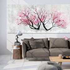 Obraz na płotnie do salonu z barwnym abstrakcyjnym drzewem, format 150x60cm 02313